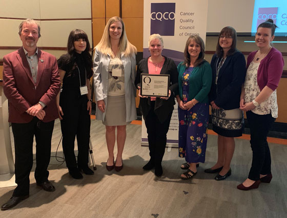 Members of the 2019 Quality Award winning team from R.S. McLaughlin Durham Regional Cancer Centre, Lakeridge Health.