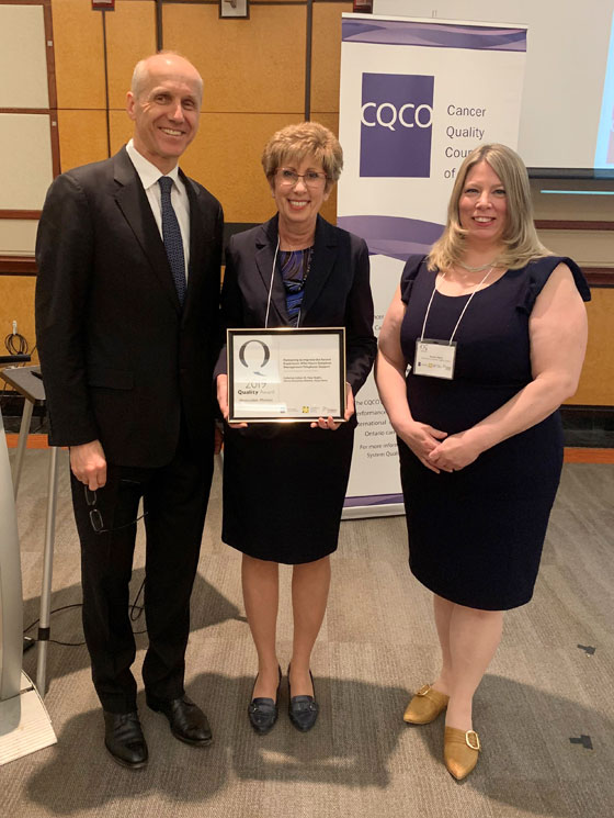 Members of the 2019 Honourable Mention team from Stronach Regional Cancer Centre, Southlake Regional Health Centre.